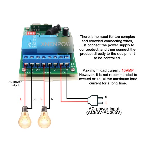 2 Channel AC 110V 220V Power out  RF Wireless Remote Control Radio Controller
