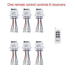 one to 6 independent receivers 1Channel 10amp  AC110V 220V power output RF Wireless Remote Control switch Raio Controller