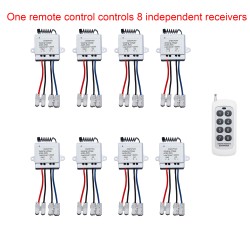 one to 8 independent receivers 1Channel 10amp  AC110V 220V power output RF Wireless Remote Control switch Raio Controller