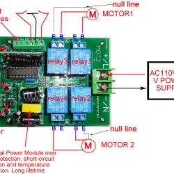 AC110v 220v Two motors Forward and reverse RF Wireless Remote Control switch