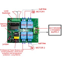 AC110v 220v Two motors Forward and reverse RF Wireless Remote Control switch