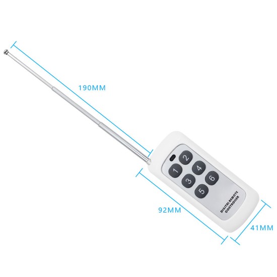 300m / 900ft (theoretically) 4 button remote