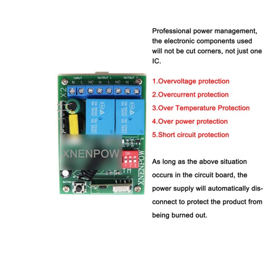 2 Channel AC 110V 220V Power out  RF Wireless Remote Control Radio Controller