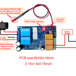 PWM DC Motor Speed Remote Control Switch Forward and Reverse, DC 9V 12V 24V 36V 48V 7Amp for Train Model Railway Model led Control